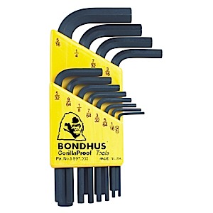 Bondhus 12236, Set 12 Hex L-Wrenches .050 - 5/16 - Short (1)