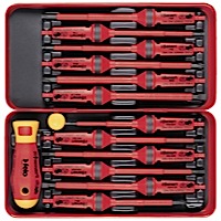 E-Smart 14 pc  Set - Slotted, Phillips, Pozidriv, Torx Tip Insulated Blades with 2 Handles